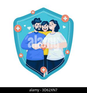 Family life insurance protection vector illustration Stock Vector