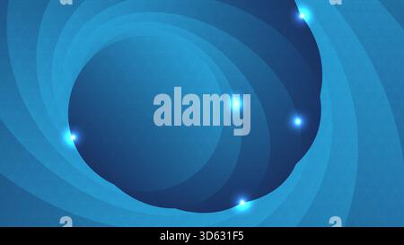 A modern blue tech background featuring layered circular shapes and glowing points, ideal for digital and futuristic design Stock Vector