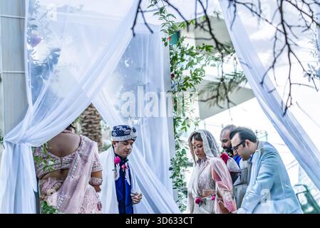 Bar Harbor, Miami, Florida - November 15, 2025: Indian traditional wedding in Bar Harbor in one of condominiums in this upscale neighborhood Stock Photo