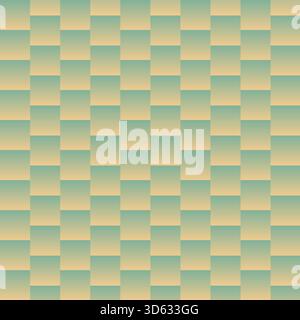 Gradient seamless squares pattern in pastel green and beige mosaic background. Geometric texture surface tiles. Graphic design vector illustration for Stock Vector
