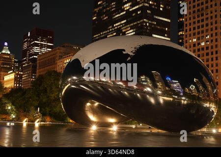 Chicago bean at night Stock Photo
