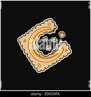 Logo Cartoon of Cheese Cookie For Sticker, Food business, tshirt design, homemade business, product brand and merchandise. Vector Illustration Stock Vector