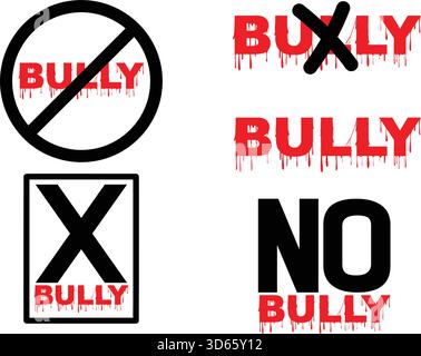 Bully warnings, prevention and awareness. Stock Vector