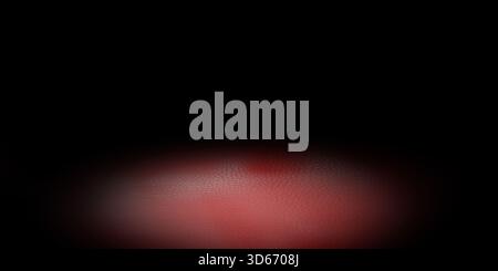 dark minimalist and close-up texture of deep red leather illuminated at bottom, creating small, glowing focal point. Red textured surface, resembling Stock Photo