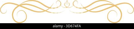 Vintage golden antique border, decorative corner frame for wedding card. Vector illustration Stock Vector