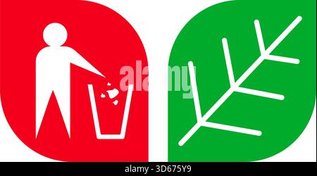Clean green environment symbol icons on white background, vector illustration Stock Vector