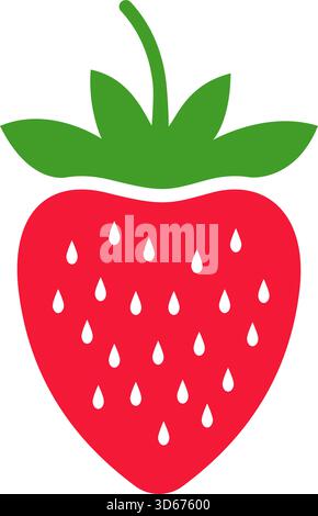 Strawberry colorful fruit icon on a white background, isolated vector illustration Stock Vector