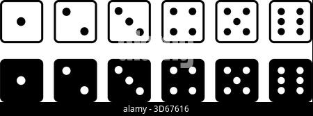 Rolling dice number faces in line style vector illustration Stock Vector