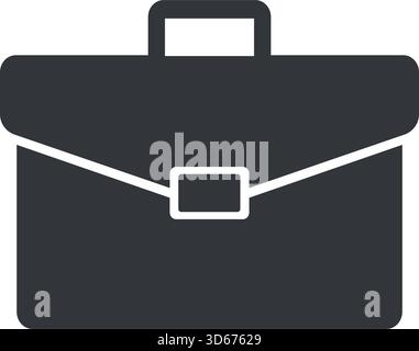 Office briefcase glyph style icon on white background, isolated vector illustration Stock Vector