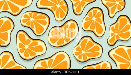 abstract orange background pattern vector. Fresh slices of orange vector Stock Vector