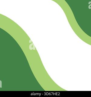 Abstract Green Curved Wavy Lines, Vector Background Frame Design Template Stock Vector