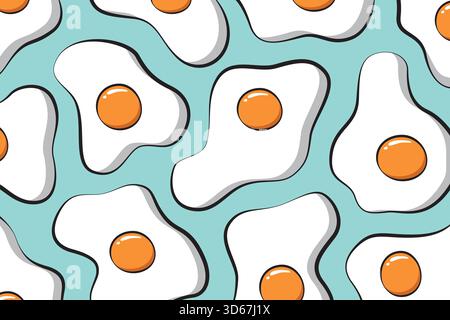 fried egg vector. abstract egg background pattern Stock Vector