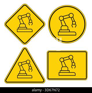 Robotic Production linear icons set. Automation , Precision ...