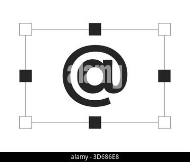 Email symbol with resize handles 2D line object Stock Vector