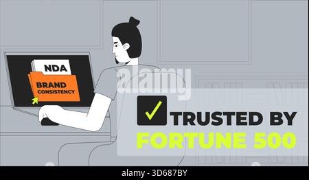 Trusted by leading brands 2D illustration concept Stock Vector