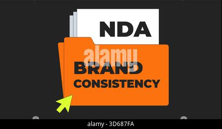 Brand consistency folder with NDA 2D illustration concept Stock Vector