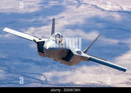 Belgian Air Force F-35A Lightning II during an early-season air-to-air ...