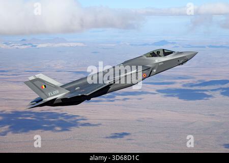 Belgian Air Force F-35A Lightning II during an early-season air-to-air ...