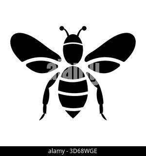 Bee Silhouette Vector Illustration. Perfect for logos, icons, labels, eco designs, honey and beekeeping themes, nature projects. Stock Vector