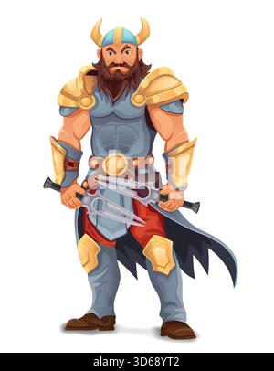 ancient fantasy staff of a sorcerer or witcher made of wood and magic stone cartoon vector illustration isolated on white background Stock Vector