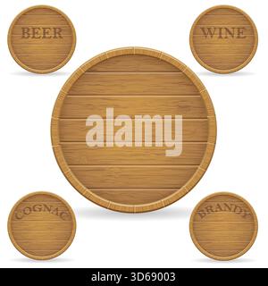 barrel made of wooden cartoon stock vector illustration isolated on white background Stock Vector