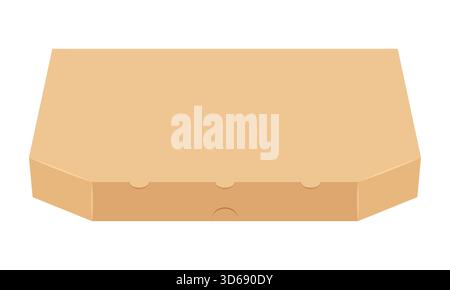 cardboard pizza box vector illustration isolated on white background Stock Vector