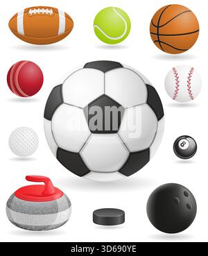 balls for sport game cartoon stock vector illustration isolated on white background Stock Vector