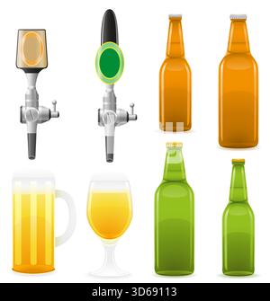 beer bottle glass cartoon stock vector illustration isolated on white background Stock Vector