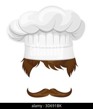 chef hat uniform for cooking in the kitchen vector illustration isolated on white background Stock Vector