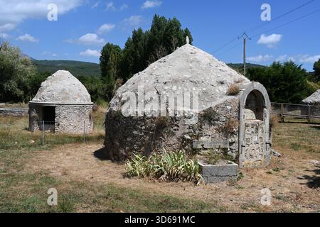Historic Wells or Water Cisterns, known as Les Puits de la Vierge, Saint-Cézaire-sur-Siagne, Alpes-Maritimes, France Stock Photo
