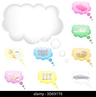 cloud dream concept cartoon stock vector illustration isolated on white background Stock Vector