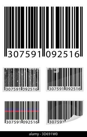 digital barcode for application to goods cartoon stock vector illustration isolated on white background Stock Vector