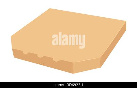 cardboard pizza box vector illustration isolated on white background Stock Vector