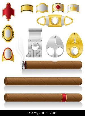 realistic tobacco cigar cartoon stock vector illustration isolated on white background Stock Vector