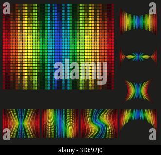 multicolored graphic equalizer abstract cartoon stock vector illustration isolated on black background Stock Vector