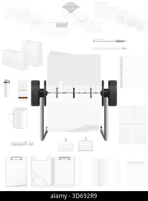 corporate stationery for office cartoon stock vector illustration isolated on background Stock Vector