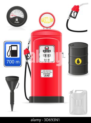 fuel set icons cartoon stock vector illustration isolated on white background Stock Vector