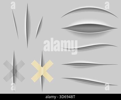 cuts on paper cartoon stock vector illustration isolated on background Stock Vector