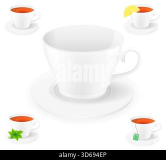 cup for tea cartoon stock vector illustration isolated on white background Stock Vector