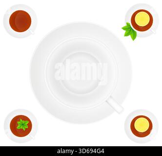 cup for tea cartoon stock vector illustration isolated on white background Stock Vector