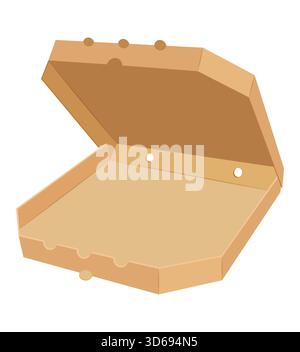 cardboard pizza box vector illustration isolated on white background Stock Photo