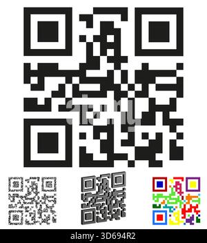 digital qr code to follow the link cartoon stock vector illustration isolated on white background Stock Vector