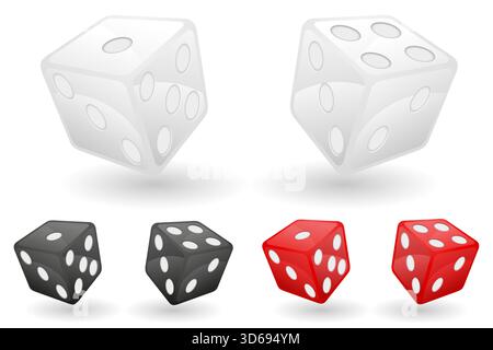 casino game dice cartoon stock vector illustration isolated on white background Stock Vector