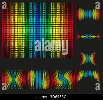 multicolored graphic equalizer abstract cartoon stock vector illustration isolated on black background Stock Photo