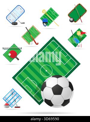 field and court for sport game cartoon stock vector illustration isolated on white background Stock Vector