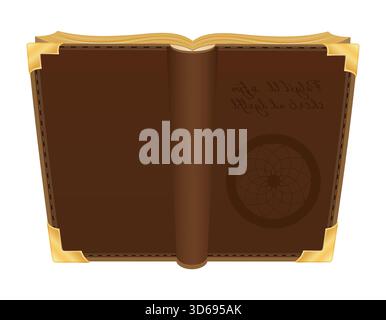 ancient fantasy magic book cartoon vector illustration isolated on white background Stock Photo