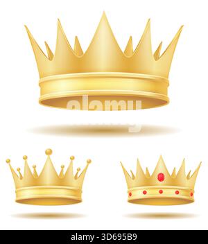 royal king golden crown cartoon stock vector illustration isolated on white background Stock Photo