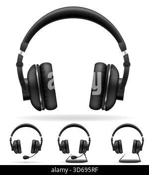 headphones acoustic cartoon stock vector illustration isolated on white background Stock Vector