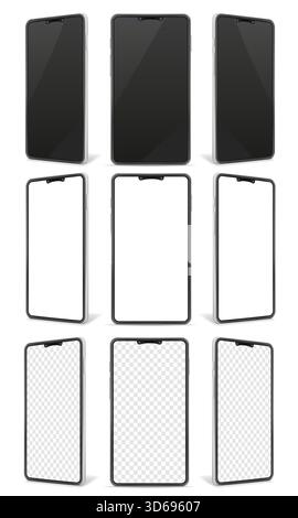 realistic smartphone mock up mobile phone for you design cartoon stock vector illustration isolated on white background Stock Photo
