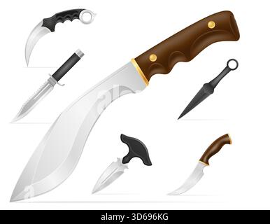 knife combat weapon cartoon stock vector illustration isolated on background Stock Vector